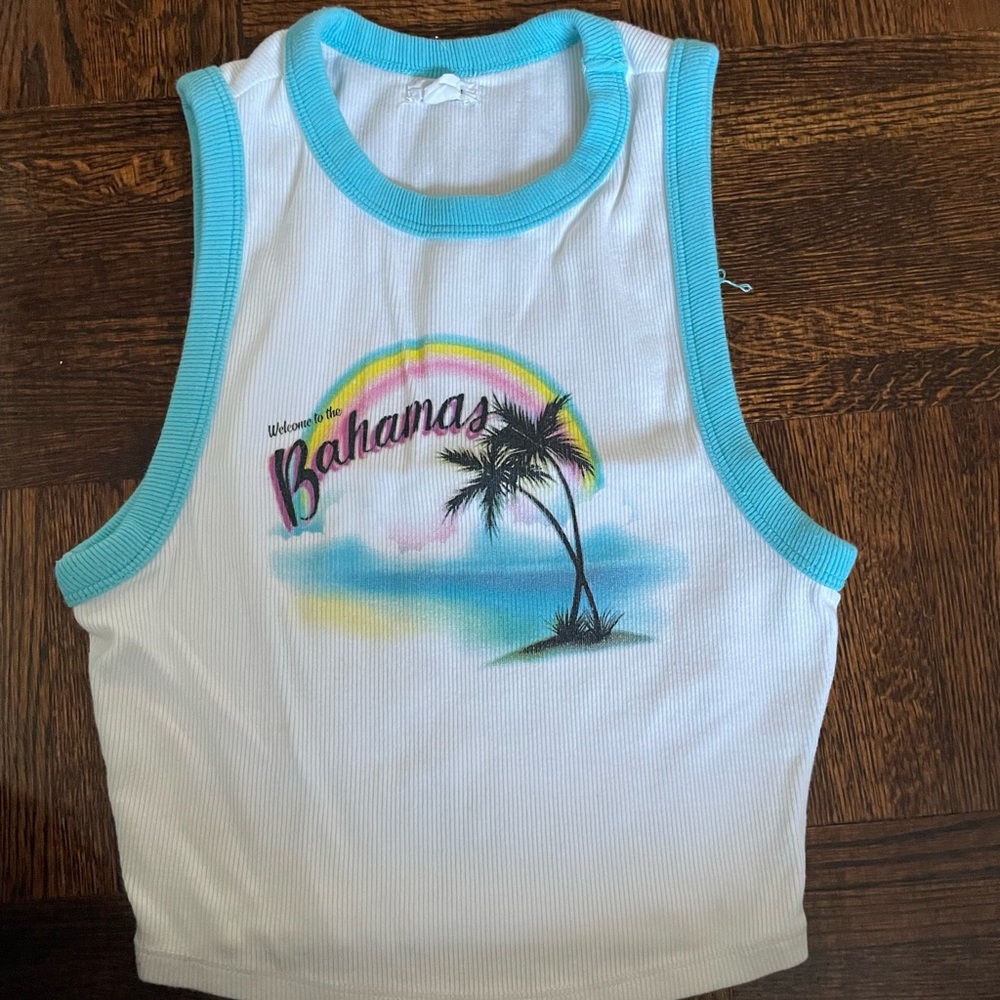 Kids Bahamas Tank Top - White and Blue